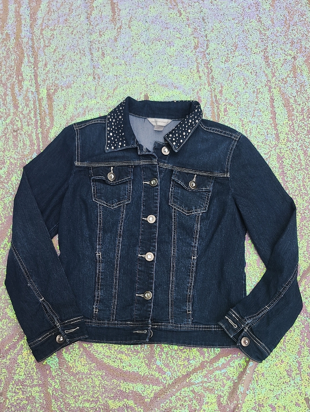Christopher & Banks Women's Jean Jacket With Embelishments!! Nice So Cute! Small